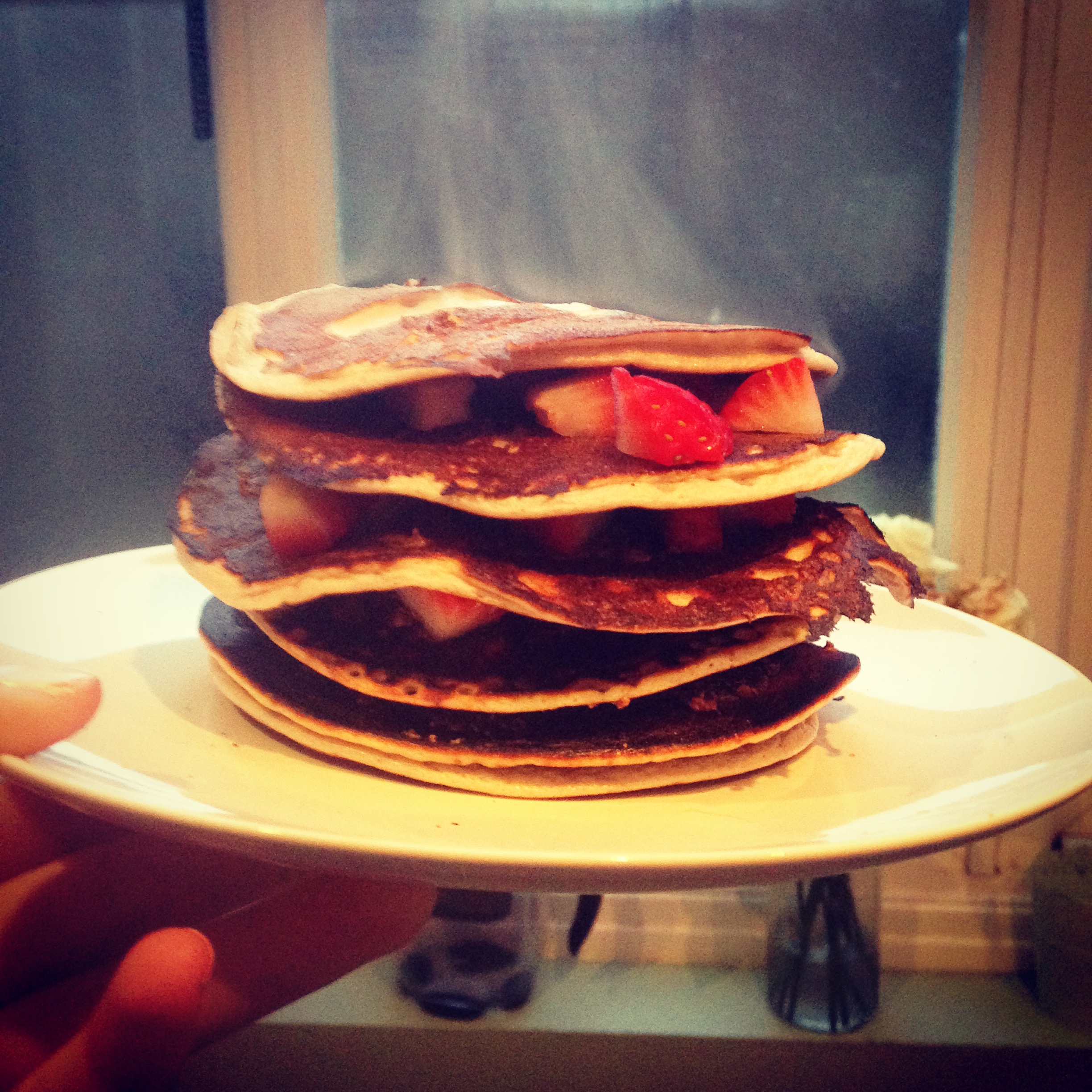 Strawberry protein pancakes recipe